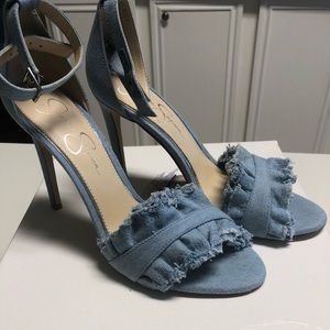 Snazzy Jessica Simpson Denim Stiletto Sandals